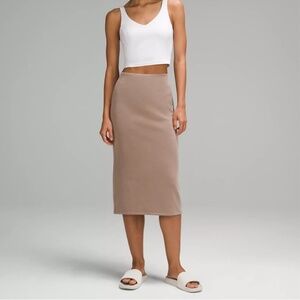 Rudsak Column knit Skirt Taupe beige brown Viscose Nylon Stretch Lightweight S